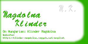 magdolna klinder business card